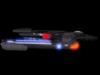 Side view of Saber-class starship